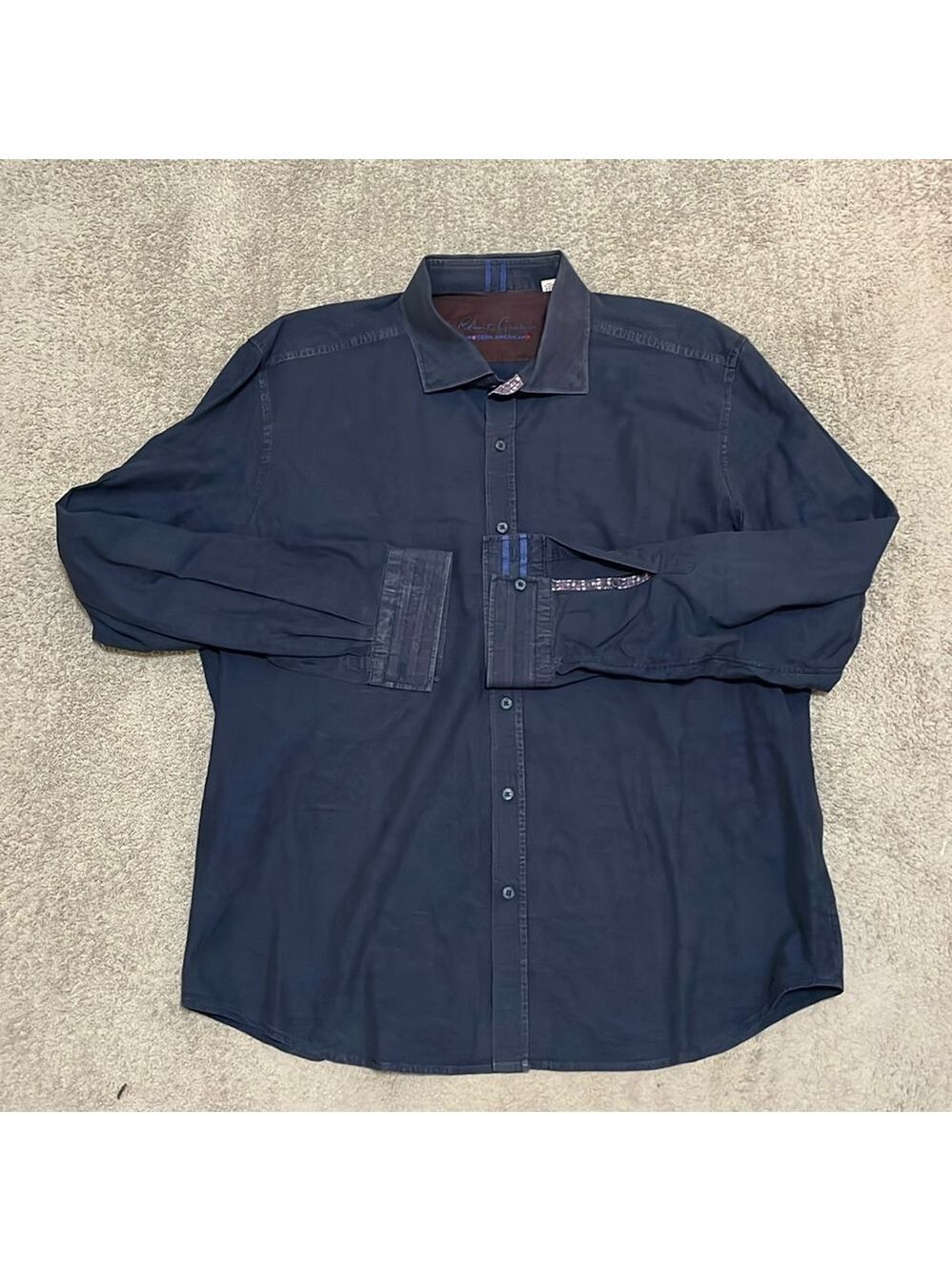 EC Robert Graham Button Down Dress Shirt - Navy - Size 3XL